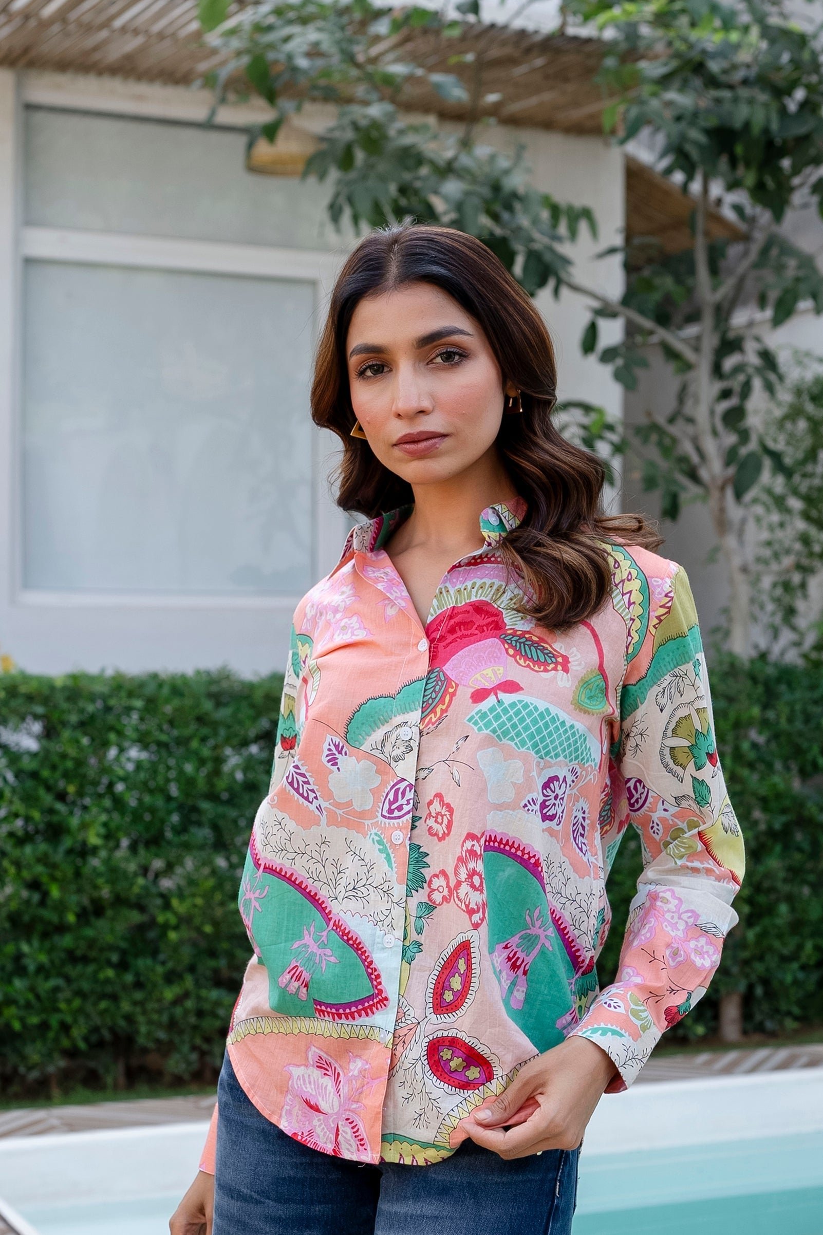 Bohemian Abstract Dream Cotton Shirt - Hukum Jaipur