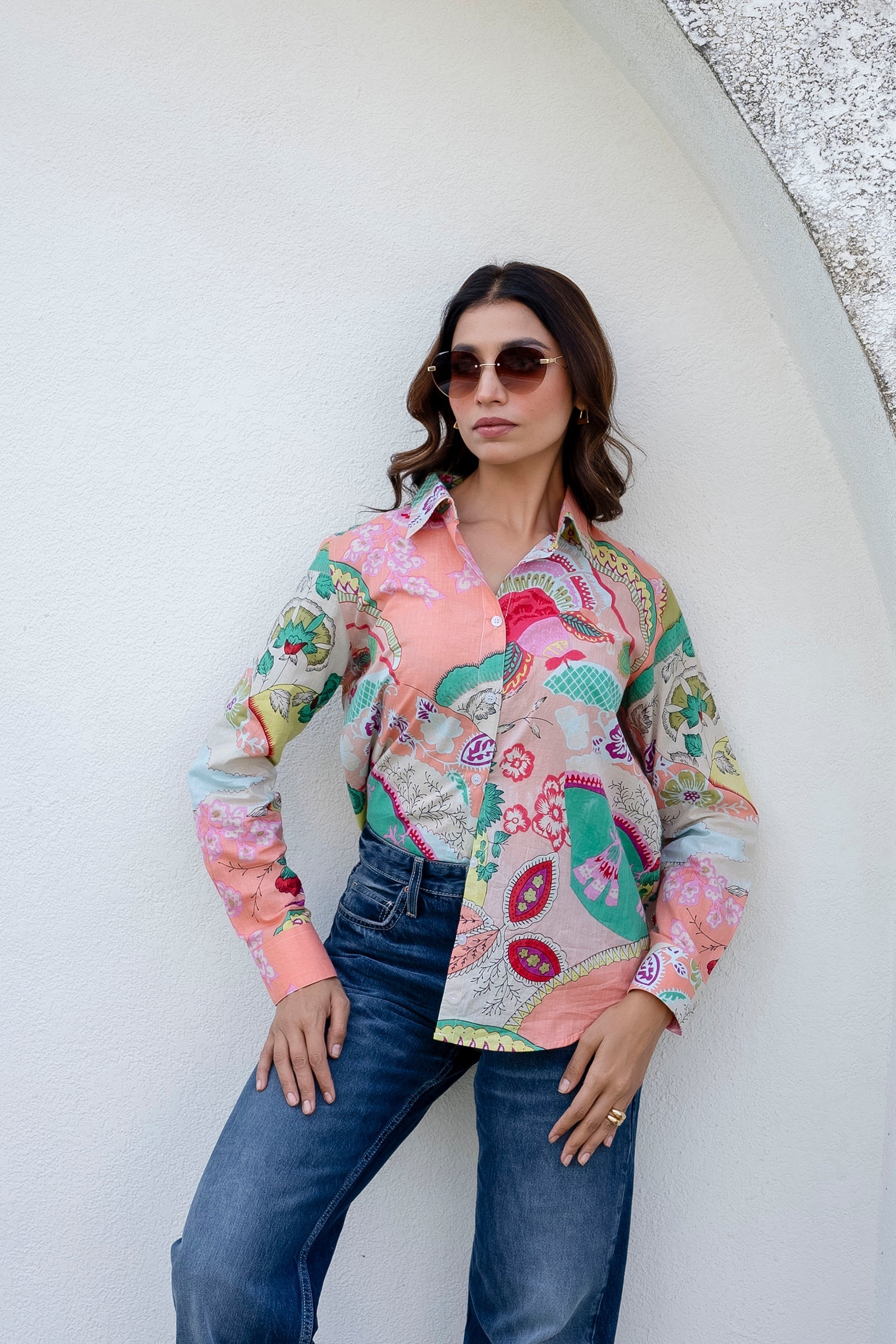 Bohemian Abstract Dream Cotton Shirt - Hukum Jaipur