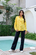 Lemon Love Striped Cotton Shirt - Hukum Jaipur