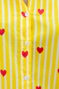 Lemon Love Striped Cotton Shirt - Hukum Jaipur