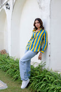 Swedish Summer Striped Cotton Shirt - Hukum Jaipur