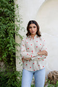 Cupid's Whisper Striped Cotton Shirt - Hukum Jaipur