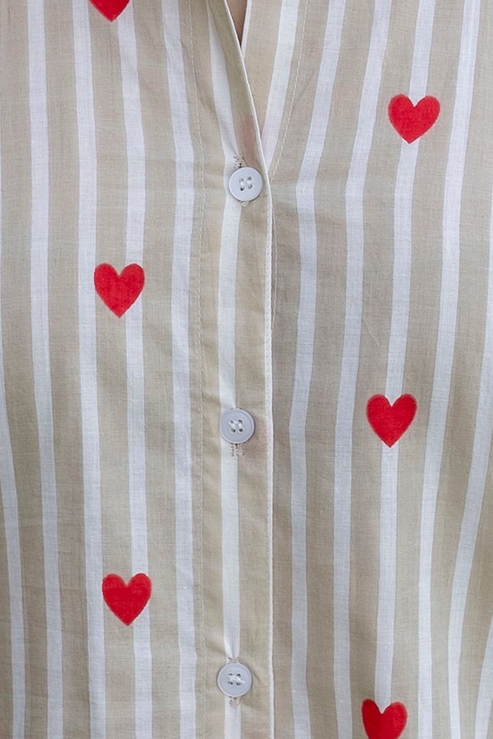 Cupid's Whisper Striped Cotton Shirt - Hukum Jaipur