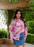 Blossom Lattice Cotton Shirt - Hukum Jaipur