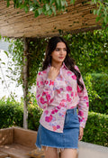 Blossom Lattice Cotton Shirt - Hukum Jaipur