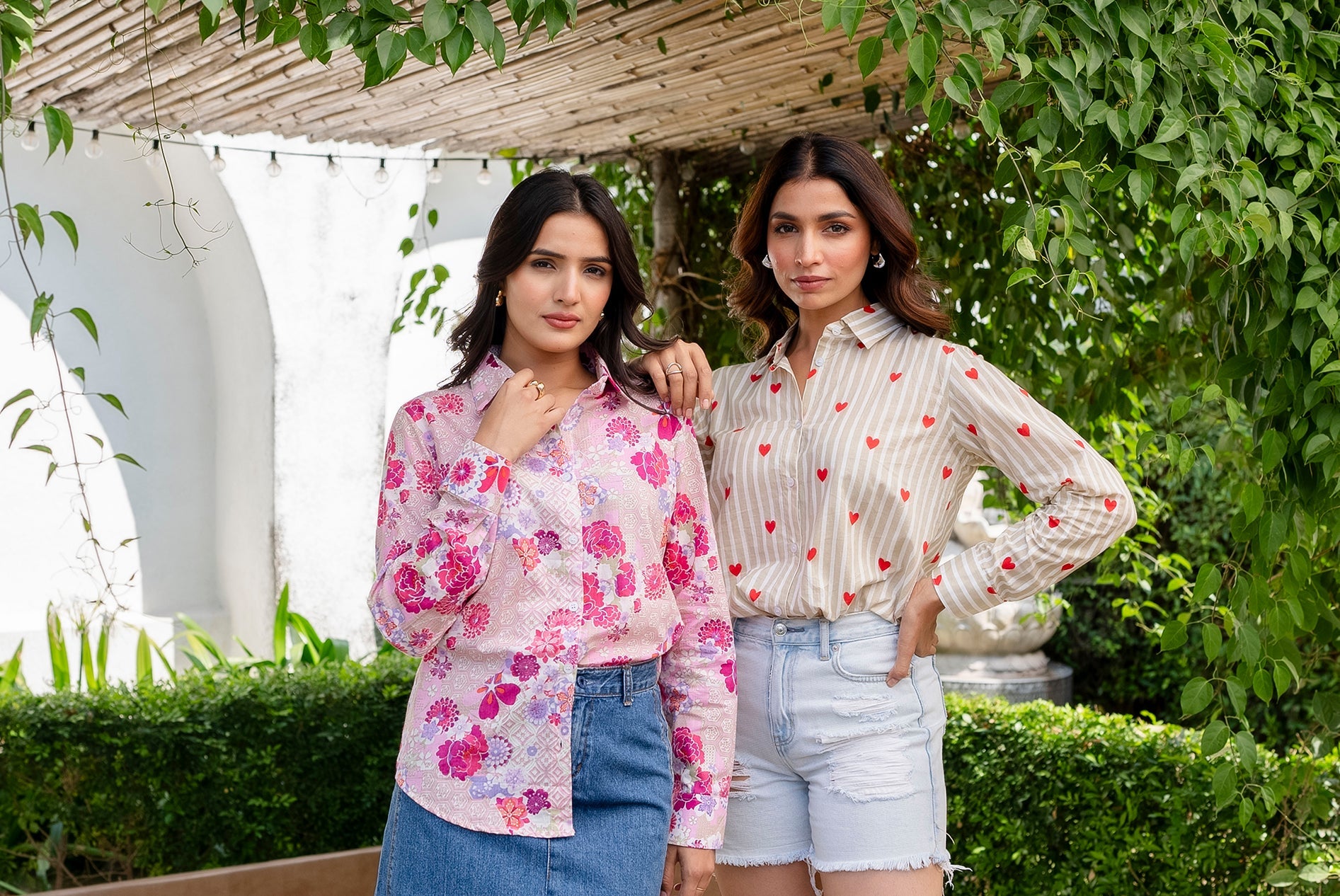 Blossom Lattice Cotton Shirt - Hukum Jaipur