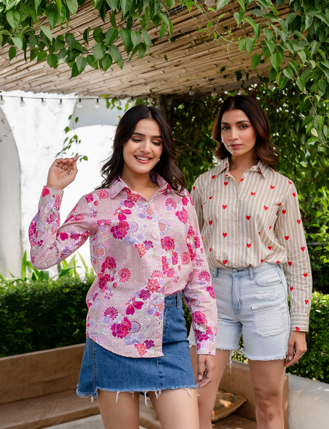 Blossom Lattice Cotton Shirt - Hukum Jaipur