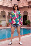 Chromatic Geometry Abstract Multi-Color Cotton Shirt | Hukum Jaipur
