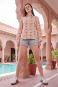 Botanical Grace Cream Floral Cotton Shirt | Hukum Jaipur | Regular Fit