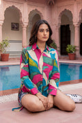 Chromatic Geometry Abstract Multi-Color Cotton Shirt | Hukum Jaipur