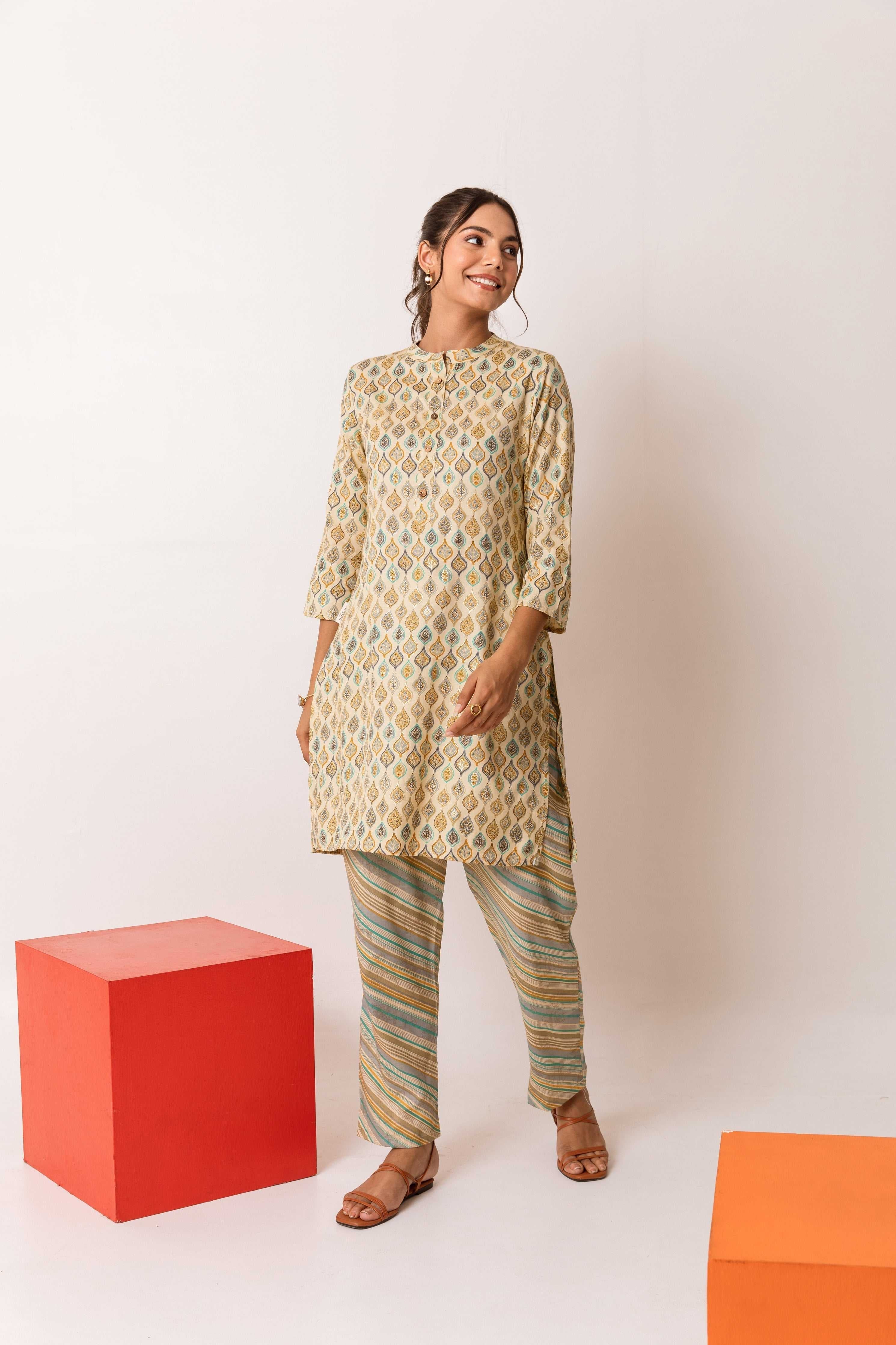 Ethereal Capsule Serenity Off White Capsule Silk Co ord Set