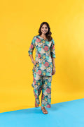 Floral Medley: Multi-Color Cotton Co-ord Set - Hukum Jaipur