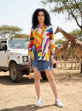 Artistic Freedom Colorful Abstract Art Cotton Shirt | Hukum Jaipur