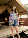 Festival Fusion Patchwork Multi-Color Cotton Shirt | Hukum Jaipur