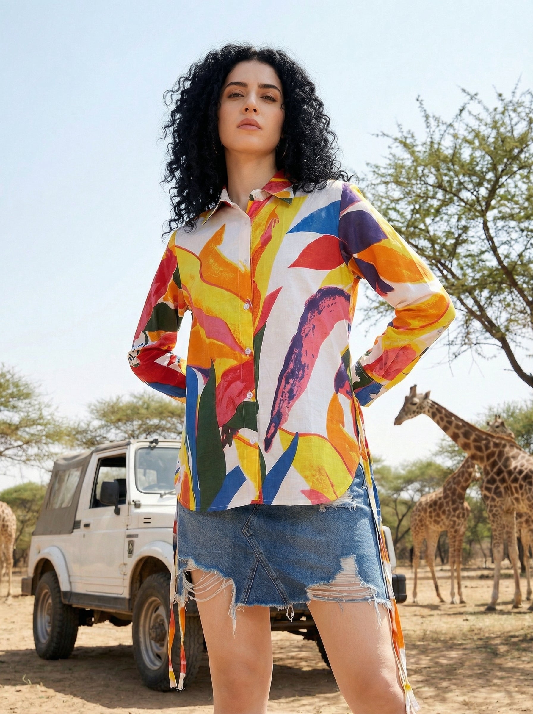Artistic Freedom Colorful Abstract Art Cotton Shirt | Hukum Jaipur