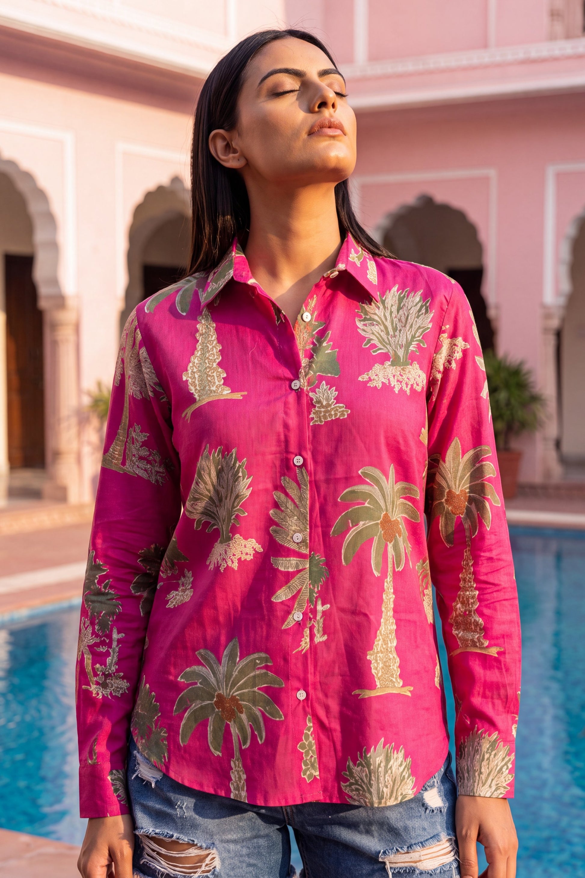 Magnolia Bistro Pink Cotton Shirt