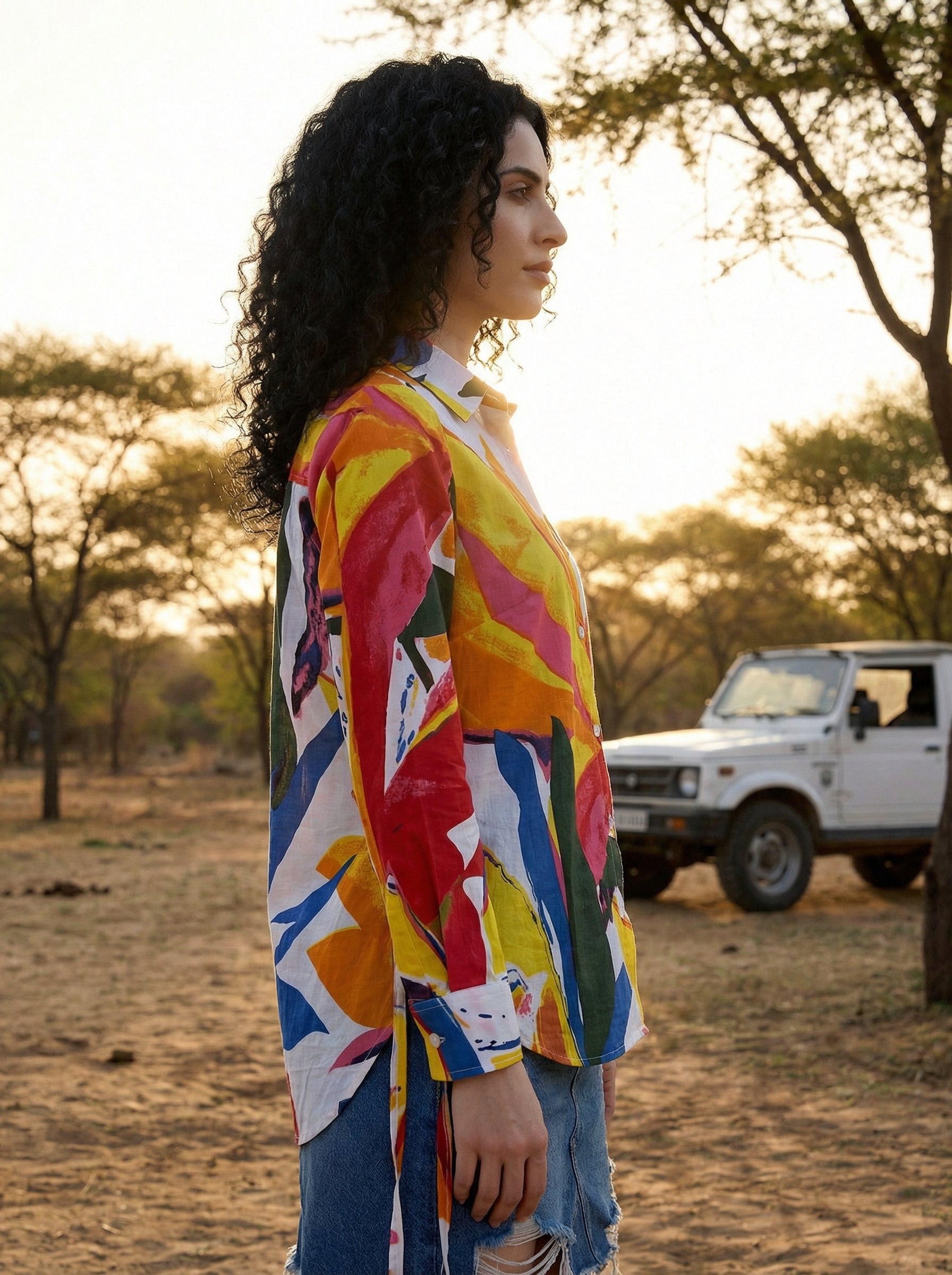 Artistic Freedom Colorful Abstract Art Cotton Shirt | Hukum Jaipur