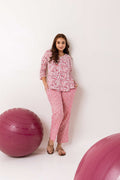 Rose Whispers: Pink Cotton Floral Anghrakha Co-ord Set - Hukum Jaipur