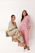 Rose Whispers: Pink Cotton Floral Anghrakha Co-ord Set - Hukum Jaipur