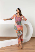 Multi-Color Abstract Fusion: Cotton Co-ord Set - Hukum Jaipur