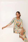 Nature's Embrace: Off-White Botanical Modal Silk Co-ord Set - Hukum Jaipur