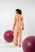 Saffron Dreamscape: Whimsical Orange Block Print Co-ord Set - Hukum Jaipur